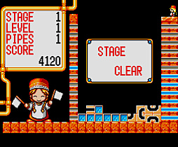 画像ギャラリー No.004のサムネイル画像 / 「ゴルビーのパイプライン大作戦（MSX2版）」，プロジェクトEGGで配信開始。パイプブロックを組み合わせてラインを作る落ちものパズル