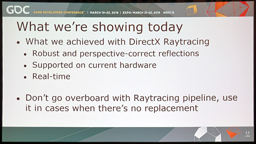 GDC 2018ʤ3DGEDirectX RaytracingˤŬϡ֥쥤ȥ졼󥰤Ԥʤȡ!? Futuremark뤽ο