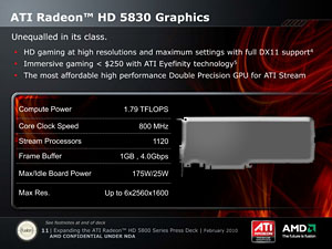 #007Υͥ/AMDHD 5800꡼β̥ǥATI Radeon HD 5830פȯɽ1120SP