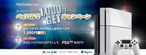 画像ギャラリー No.001のサムネイル画像 / PS Storeでデジタルウォレットの「PayPal」が利用可能に。PS4が抽選で当たるチャージキャンペーンを実施