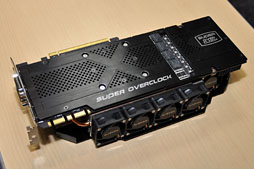 画像ギャラリー No.012のサムネイル画像 / GIGA-BYTE，OC版GTX 680カードの開発途上版をチラ見せ。5連ファンがGPUの熱を吸い出すクーラー「WINDFORCE 5X」搭載
