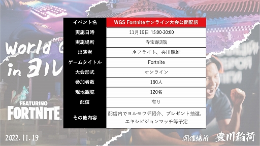 ���������꡼ No.004�Υ���ͥ������ / WGS�Υץ쥤�٥�ȤȤ��ơ�World Game Summit in ���⥦�ǡפ�˭���٤ˤ�11��19���˳���