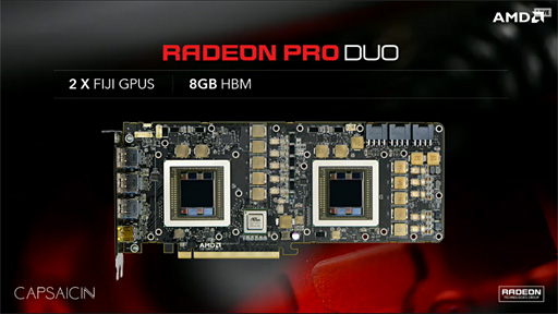 画像集 No.009のサムネイル画像 / ［GDC 2016］AMD，Fiji世代のデュアルGPUカード「Radeon Pro Duo」を発表。VR開発用として展開