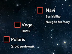 ［GDC 2016］AMD，次世代GPU「Vega」と次次世代GPU「Navi」の存在を公表。PolarisはHBM1もしくはGDDR5X対応か