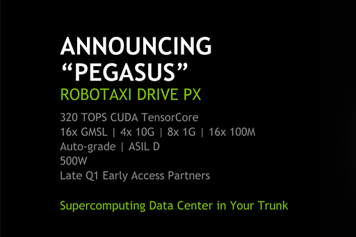 NVIDIAVoltaμפGPUܤֺܥƥDRIVE PX PEGASUSȯɽ