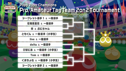 画像集 No.014のサムネイル画像 / 「“Puyo Puyo Champions” Pro/Amateur Tag Team 2on2 Tournament」，インターネットライブ配信情報を公開