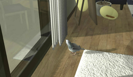 画像ギャラリー No.001のサムネイル画像 / 「ハトリビング ハトがリビングで豆を食べるゲーム」のティザームービーを公開