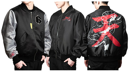 画像ギャラリー No.003のサムネイル画像 / 「スト6」ジュリ，豪鬼の2WAYブルゾン，予約販売を開始。表面は落ち着いた日常使い用，裏面はインパクト重視の大胆なデザイン