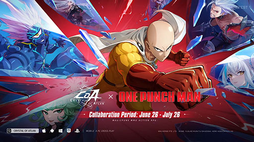 画像ギャラリー No.001のサムネイル画像 / 「クリスタル・オブ・アトラン」,TVアニメ「ワンパンマン」とのコラボを発表。サイタマとボロスがゲームに登場