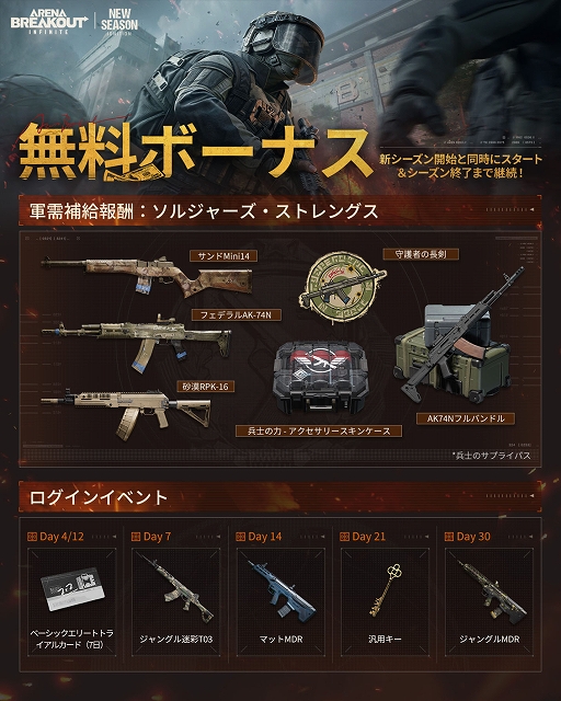 画像ギャラリー No.003のサムネイル画像 / 「Arena Breakout:Infinite」,新シーズン「戦火再燃」開幕。装備ロストなしのオリジナルモードやソロモードなどを実装