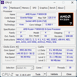 画像ギャラリー No.007のサムネイル画像 / 最強のゲーマー向けCPUを継承する新型CPU「Ryzen 7 9850X3D」の実力を検証。高性能ではあるが,既存製品とのゲーム性能は大差がない