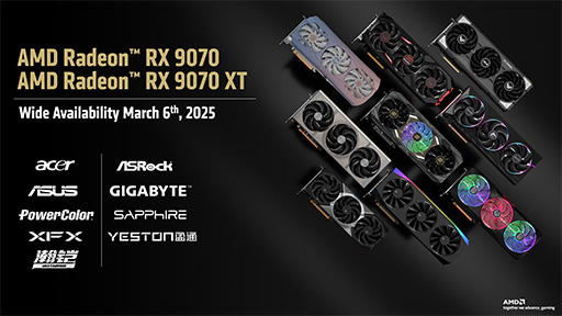 画像ギャラリー No.003のサムネイル画像 / RDNA 4世代初のGPU「Radeon RX 9070」シリーズは3月6日に世界市場で発売。4KゲームではRX 7900 GREより20〜42%も上回る