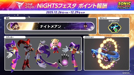 ���������꡼ No.003�Υ���ͥ������ / �֥��˥å��졼���� ���������ɡ�̵�����åץǡ��ȡ֥ʥ��ġפ��ۿ����ϡ��졼�����٥�ȡ�NiGHTS �ե������פ�12��26�����鳫��