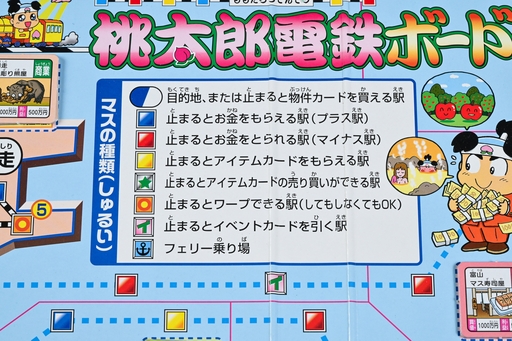 画像ギャラリー No.004のサムネイル画像 / ボードゲーム版「桃太郎電鉄」は，“原作”に忠実なだけに，けっこう大変！　昭和・平成レトロボードゲーム大百科 第12回