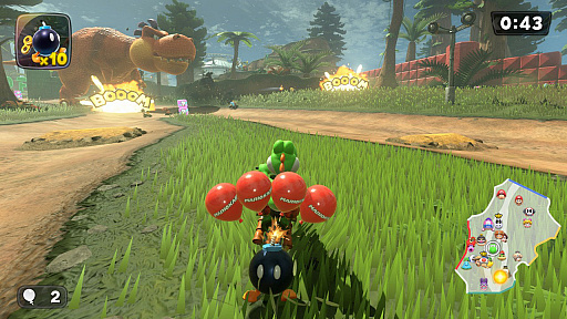 画像ギャラリー No.004のサムネイル画像 / 「マリオカート ワールド」，新バトルルール「ドッカン！ボムへい」を追加。アイテムは“ボムへい”のみ，最大10個までストックできる