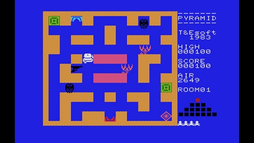 画像ギャラリー No.006のサムネイル画像 / 「EGGコンソール ピラミッド・ワープ MSX」,サソリやコウモリ,ミイラ男と戦いながら,3つの宝箱の中からダイヤを見つけ出せ