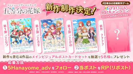 画像ギャラリー No.005のサムネイル画像 / 「五等分の花嫁」を題材としたコンシューマゲーム第4弾の発売が決定。5月5日にYouTubeでプレミア公開を実施し,詳細を公開予定