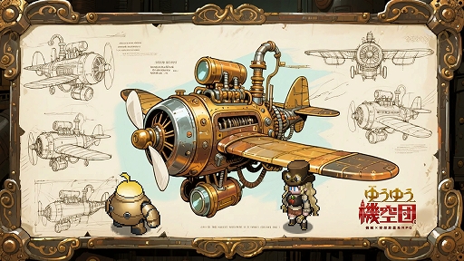 画像ギャラリー No.002のサムネイル画像 / 「ゆうゆう機空団」,今夏リリースを発表。機械文明と魔法が共存する世界で奇想天外な冒険が展開する放置系RPG