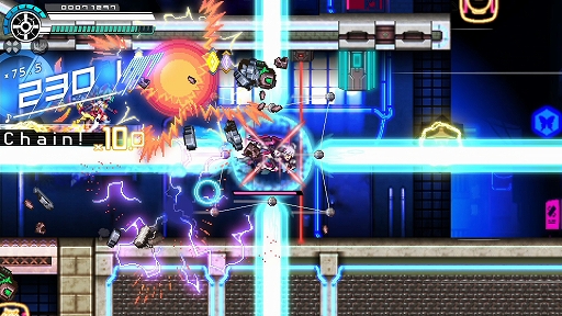 画像ギャラリー No.011のサムネイル画像 / 「蒼き雷霆 ガンヴォルト トライアングル エディション」，大型無償アップデートVer.1.3.0を実施。スピードランモード「CONNECT X」を実装