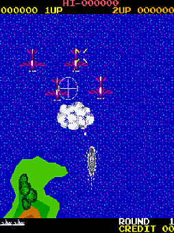 画像ギャラリー No.002のサムネイル画像 / 戦艦を操縦し,敵の戦艦や戦闘機を退けながら要塞の破壊を目指す。STG「ディー・デー」がアーケードアーカイブスで8月7日に配信