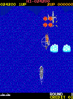 画像ギャラリー No.004のサムネイル画像 / 戦艦を操縦し,敵の戦艦や戦闘機を退けながら要塞の破壊を目指す。STG「ディー・デー」がアーケードアーカイブスで8月7日に配信