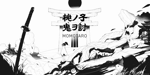 画像ギャラリー No.001のサムネイル画像 / 桃太郎を再解釈した「桃ノ子鬼ヲ討MOMOTARO」,東京ゲームショウ2025に出展。白黒で表現される和風テイストの探索アクションゲーム