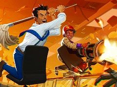 会社員暴走ローグライトアクション「Last Man Sitting」，Steamでリリース。オフィスチェアに乗った会社員が掃除用具や銃器で戦っていく