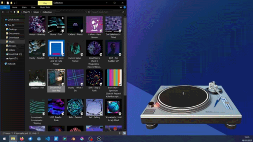 ���������꡼ No.002�Υ���ͥ������ / �쥳���ɥץ쥤�䡼��ǥ����ȥåפ˾����Ǥ����Vinyl Desktop�ס�������꡼�����쥳���ɤ򥻥åȤ����ˤ���Ȥ��ƹ����ʲ��ڤ�İ����