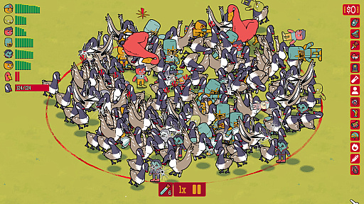 画像ギャラリー No.001のサムネイル画像 / “野郎”を集めて巨大ゴリラや神様に人海戦術で立ち向かうカオスなローグライクオートバトラー「How Many Dudes?」，Steam Nextフェス参加を発表