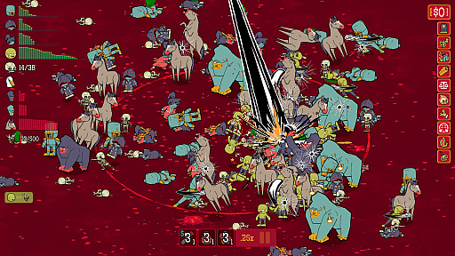 画像ギャラリー No.004のサムネイル画像 / “野郎”を集めて巨大ゴリラや神様に人海戦術で立ち向かうカオスなローグライクオートバトラー「How Many Dudes?」，Steam Nextフェス参加を発表