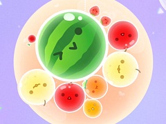 「スイカゲーム ぷらねっと」，スマホ版が本日発売。円形のステージであらゆる方向からフルーツを狙える。タッチ操作との相性は抜群