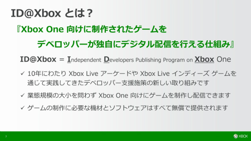 画像ギャラリー No.018のサムネイル画像 / Xbox Oneで独立系デベロッパをサポートするプログラム「ID@Xbox」とは。参入説明会に参加して分かった“Microsoftの狙い”
