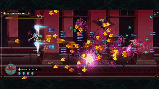 画像ギャラリー No.004のサムネイル画像 / 弾幕横スクロールSTG「食魂徒：Blue Pieta」，弾幕の中へ飛び込むほど強くなる，進化した「ソウルコレクト」システムを実装