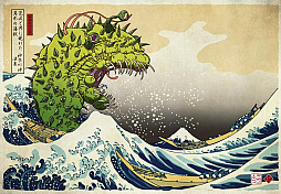 画像ギャラリー No.007のサムネイル画像 / 葛飾北斎の浮世絵×クトゥルフ神話。「クトゥルフ神話生物解剖図鑑」著者の新作「邪神三十六景」,2026年3月発売