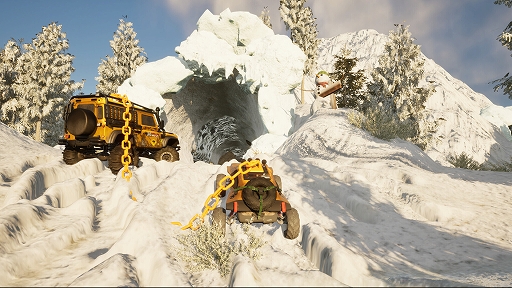 画像ギャラリー No.002のサムネイル画像 / チェーンで繋がれた2台の車が過酷なオフロードを走破する。2人協力ドライブADV「Chained Wheels」,Steamで配信開始