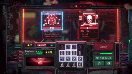 画像ギャラリー No.002のサムネイル画像 / ダイスを振って叩きつける！ どこまでも途切れない戦闘が続く超攻撃的ダイス・ローグライト「Dicey Hacker 1999」，Steamでリリース