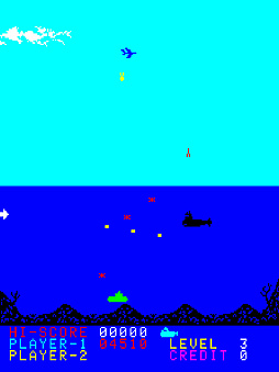 画像ギャラリー No.004のサムネイル画像 / アケアカ版「ポラリス」，4月9日配信。潜水艦を操作し，戦闘機や艦船，潜水艦など，全方位からの攻撃に立ち向かうシューティングゲーム