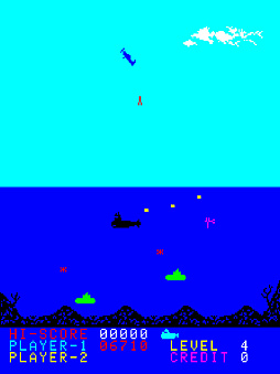 画像ギャラリー No.005のサムネイル画像 / アケアカ版「ポラリス」，4月9日配信。潜水艦を操作し，戦闘機や艦船，潜水艦など，全方位からの攻撃に立ち向かうシューティングゲーム