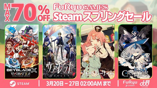 画像ギャラリー No.001のサムネイル画像 / タイムラインコマンドバトルRPG「ヴァレット/VARLET」が半額! フリューがSteamスプリングセールに参加し,多数のタイトルがお得に