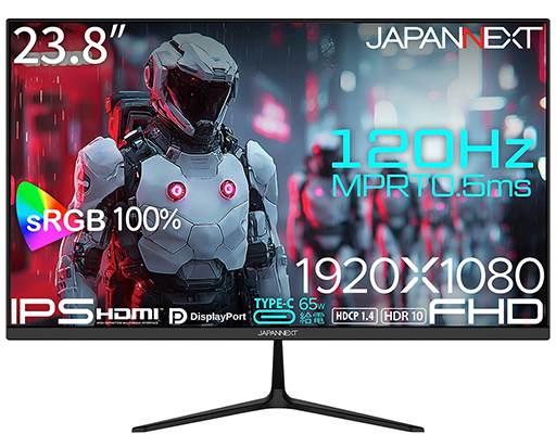 画像ギャラリー No.001のサムネイル画像 / USB Type-C接続が可能で120Hz表示に対応した23.8型フルHDディスプレイがJAPANNEXTから発売に