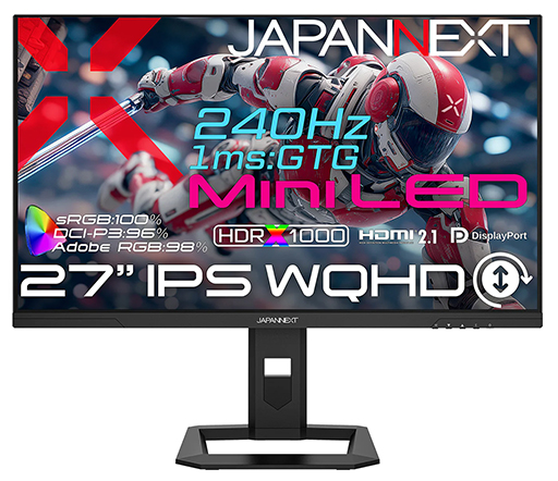 画像ギャラリー No.002のサムネイル画像 / Mini LED液晶パネルを採用したゲーマー向け27型ディスプレイ計2製品がJAPANNEXTから発売に