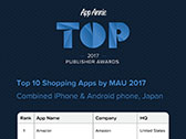  No.013Υͥ / App AnnieŤΡTop Publisher Awards 2017פݡȡ52ҤΤܴȤ15ҡǤŷƲΥ󥯥̤