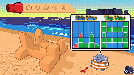 画像ギャラリー No.002のサムネイル画像 / 小さくてまあるいゾウさんと一緒に，砂のお城を作るパズルゲーム「Elfie: A Sand Plan」，デモ版を配信中