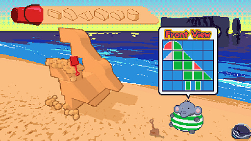 画像ギャラリー No.003のサムネイル画像 / 小さくてまあるいゾウさんと一緒に，砂のお城を作るパズルゲーム「Elfie: A Sand Plan」，デモ版を配信中