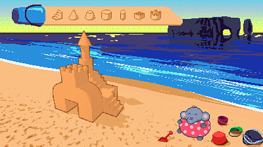 画像ギャラリー No.004のサムネイル画像 / 小さくてまあるいゾウさんと一緒に，砂のお城を作るパズルゲーム「Elfie: A Sand Plan」，デモ版を配信中