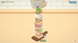 画像ギャラリー No.006のサムネイル画像 / 落ちてくる具材を積み重ねてサンドイッチを作る放置系クリッカー「Sandwich +1」，体験版をSteamで配信開始