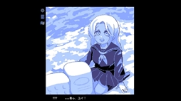 水彩画は水底に沈む