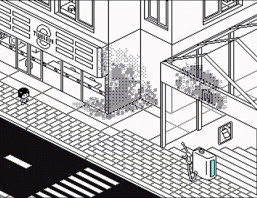 画像ギャラリー No.004のサムネイル画像 / モノクロのピクセルアートで描かれた世界を掃除していく。リラックス志向のクリーニングゲーム「ディザ・クリーニングワールド」，ゲームプレイ映像を公開