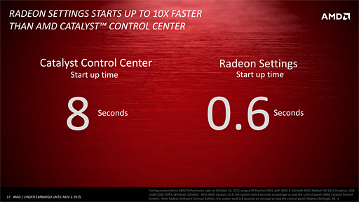 画像集 No.006のサムネイル画像 / AMD，「Radeon Software」の年内投入を予告。Catalystを置き換えるドライバソフトウェアは，すべてが新しくなる