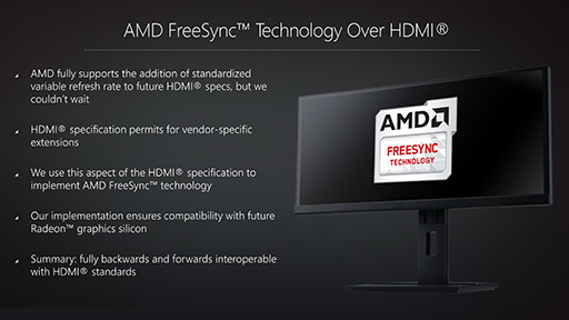 画像集 No.002のサムネイル画像 / AMDがGPUの機能ロードマップを公開。2016年のRadeonはDisplayPort 1.3＆HDMI 2.0aとHDR表示，そしてHDMI接続時のFreeSyncに対応する